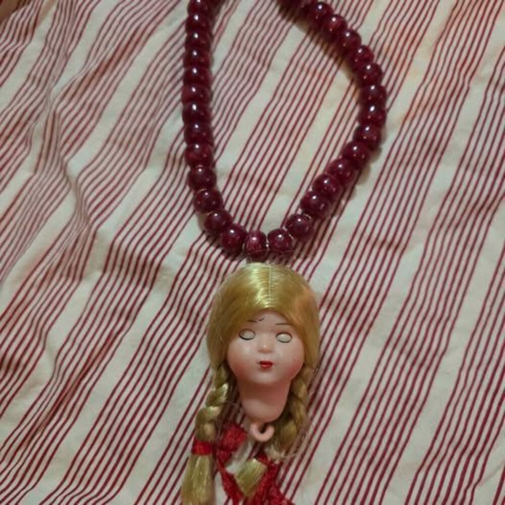 Off With Her Head Vintage Doll Head Necklace